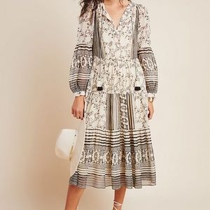 Anthropologie Talulah Tiered Midi Dress XS
